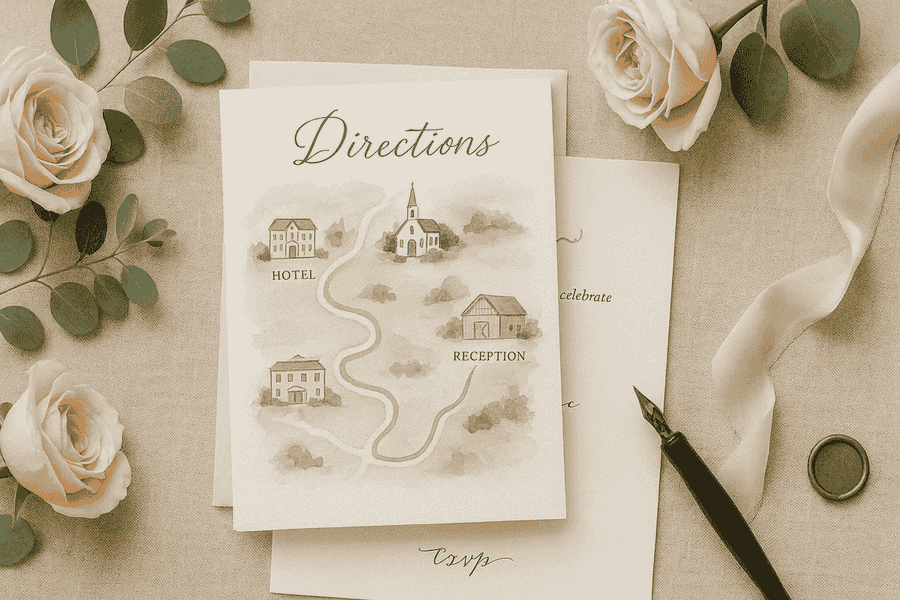 Stylish Wedding Direction Maps: The Perfect Blend of Beauty and Function