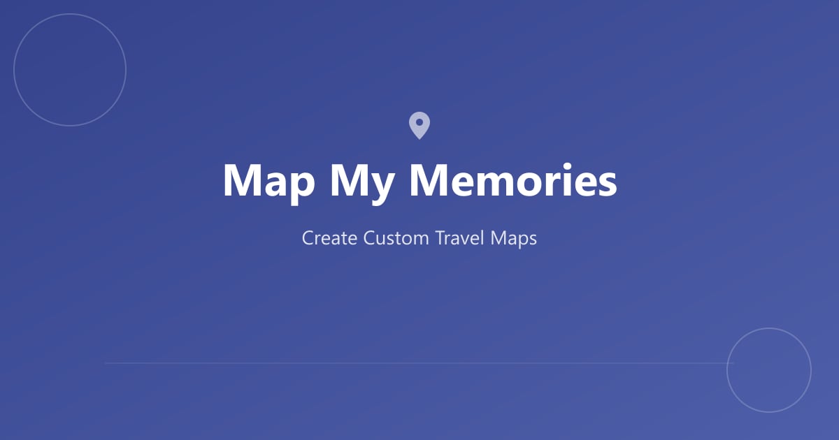 Screenshot of the Map My Memories route map editor showing a custom route with labeled stops